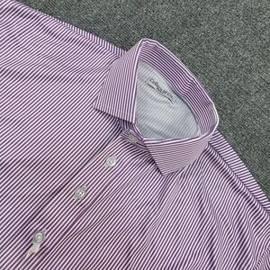 Collars & Co. Men's‎ Striped Dress Collar Polo Shirt, Purple Small New
